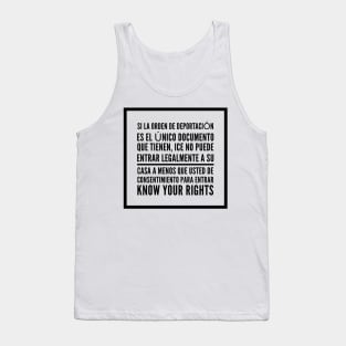 Know Your Rights: Consent to Enter (Spanish) Tank Top